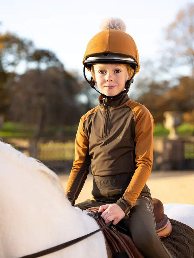 Child Equestrian in Lemieux Riding Gear on Horseback: Mini Base Layer Alpine