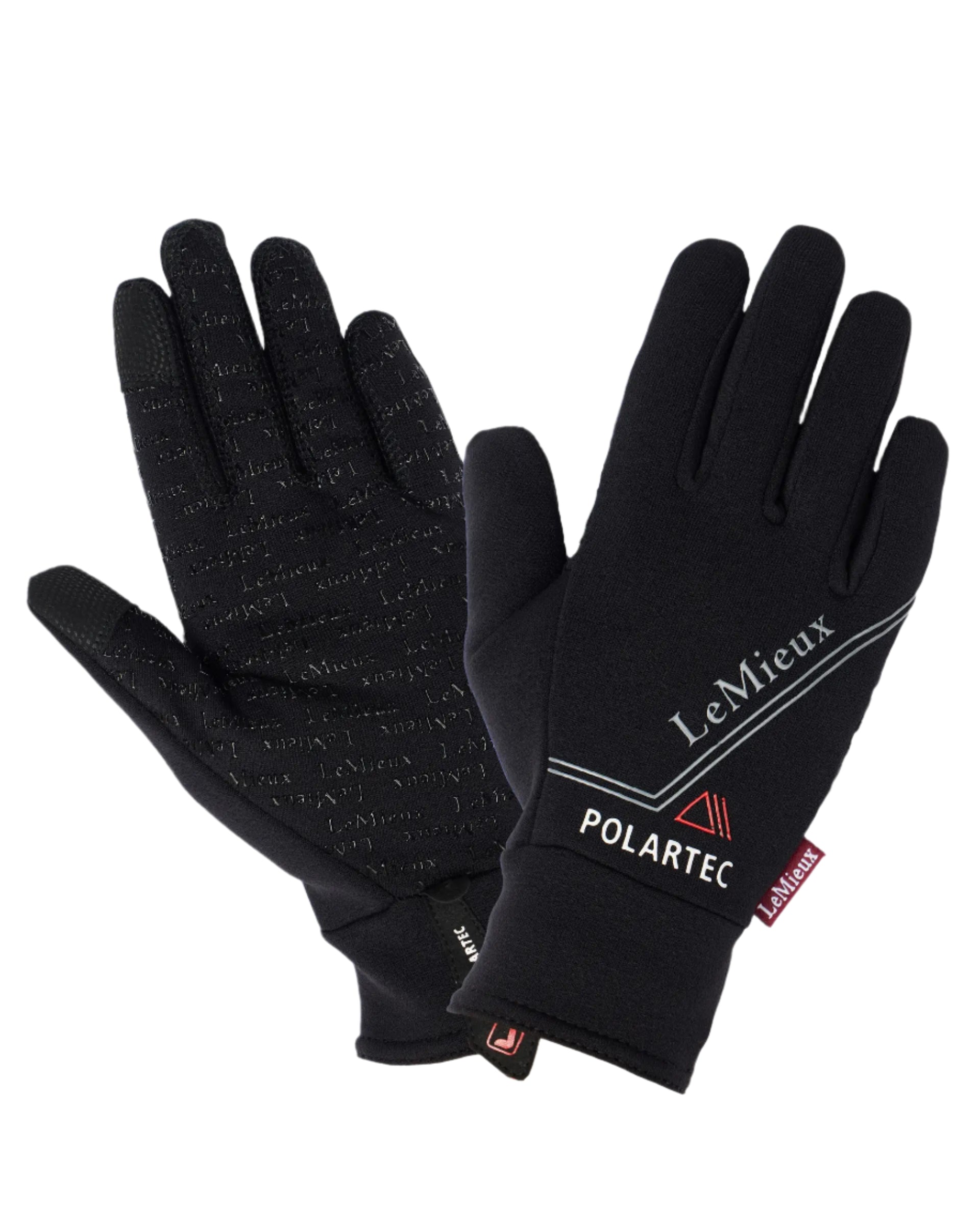 Lemieux Polartec Black Riding Gloves: Winter Equestrian Gloves for Warmth and Grip