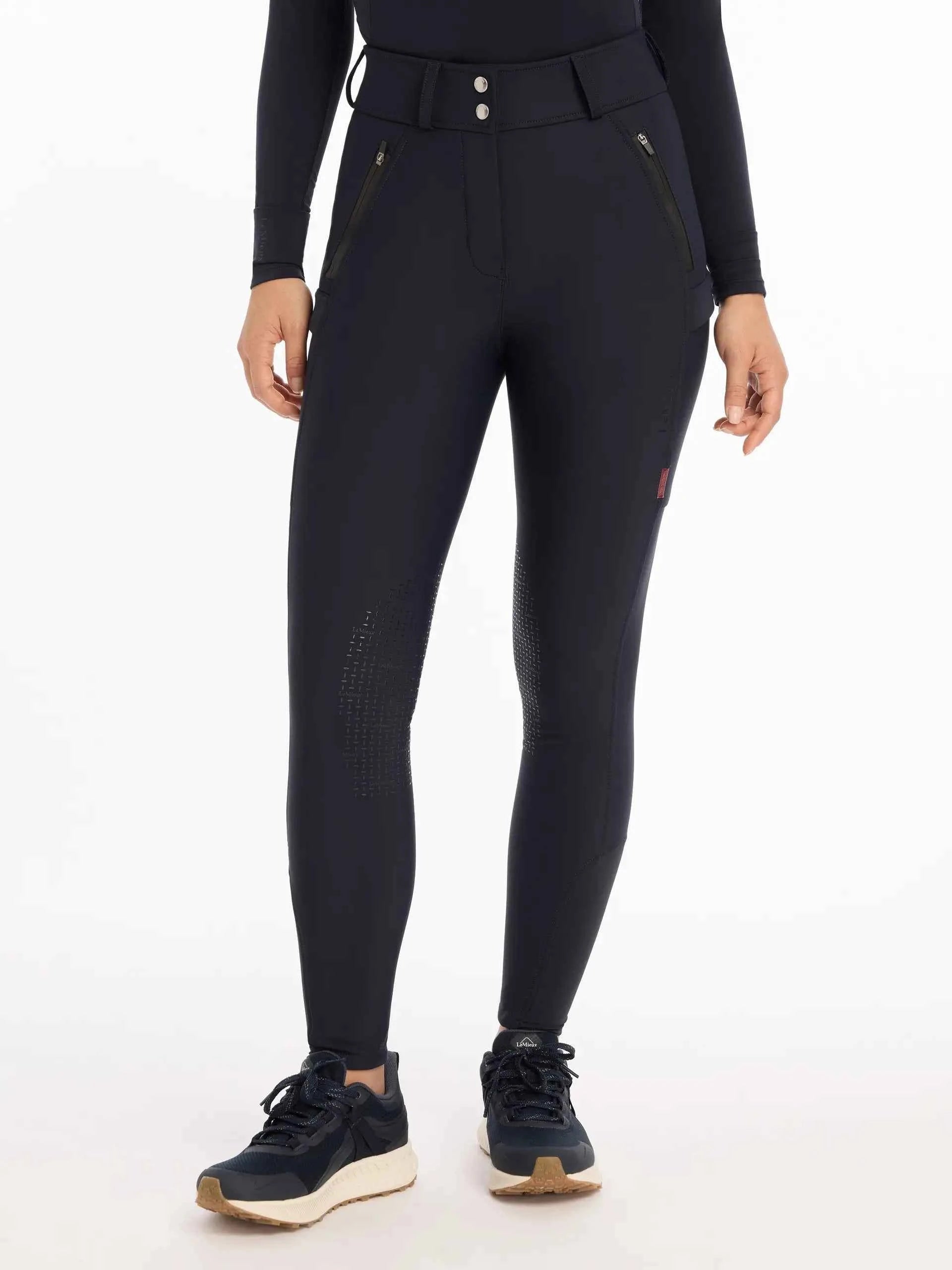 LeMieux Drytex Waterproof Breeches Knee Grip Navy