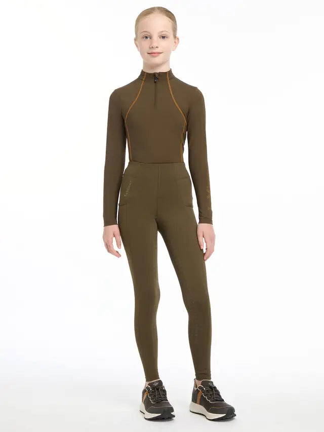 LEMIEUX YOUNG RIDER ORLA PULL ONS ALPINE equestrian riding leggings. Comfortable pull on design for youth riders.
