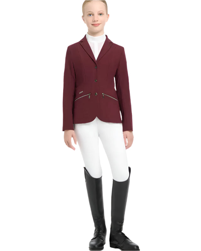LeMieux Junior Pro Show Jacket Burgundy: Equestrian Riding Apparel for Kids