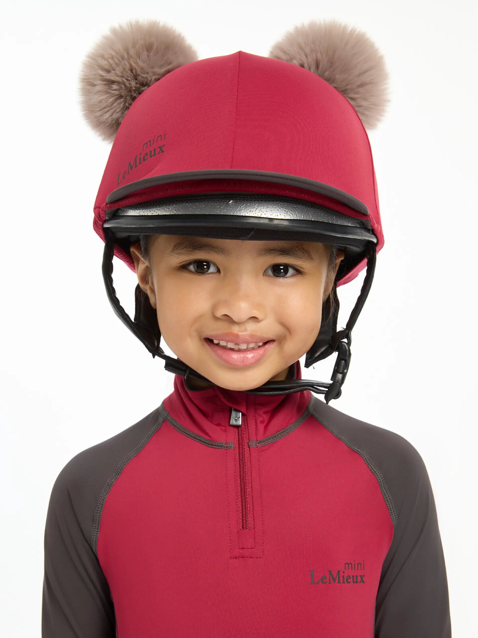 LeMieux Mini Double Pom Hat Silk Ember