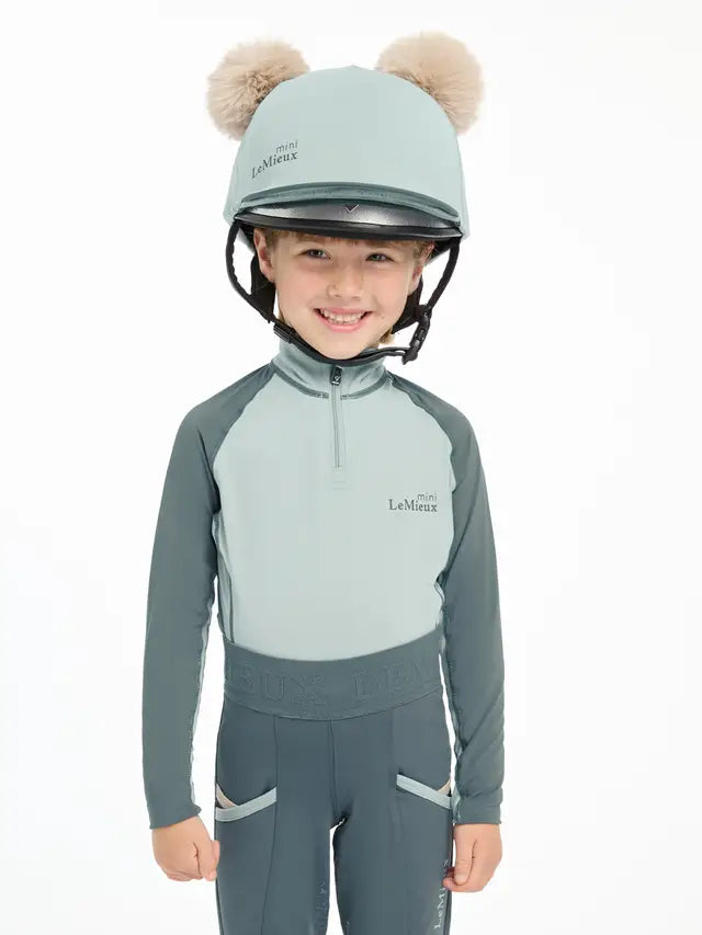 LeMieux Mini Double Pom Hat Silk Glacier