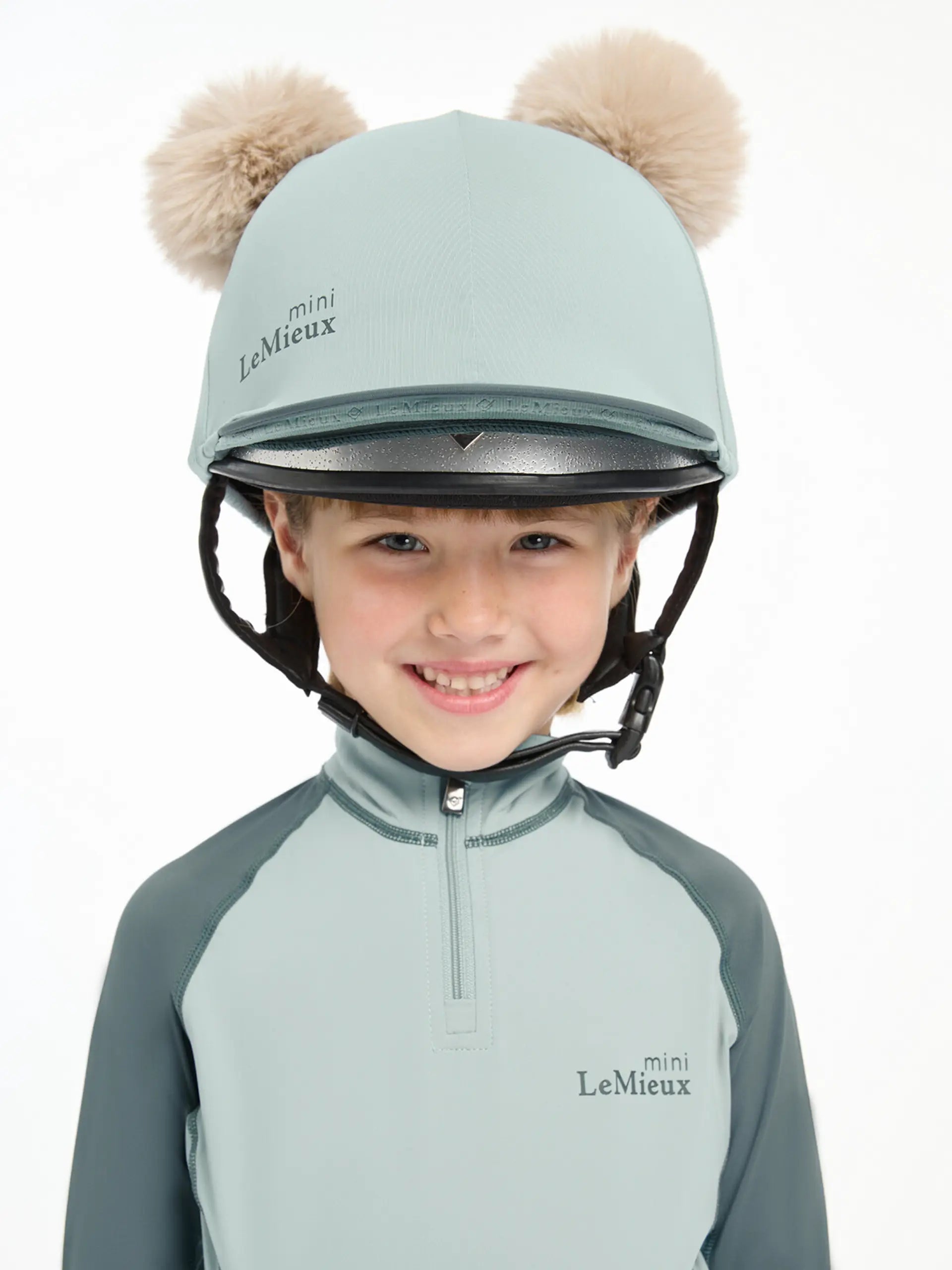 LeMieux Mini Double Pom Hat Silk Glacier