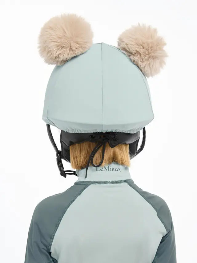LeMieux Mini Double Pom Hat Silk Glacier