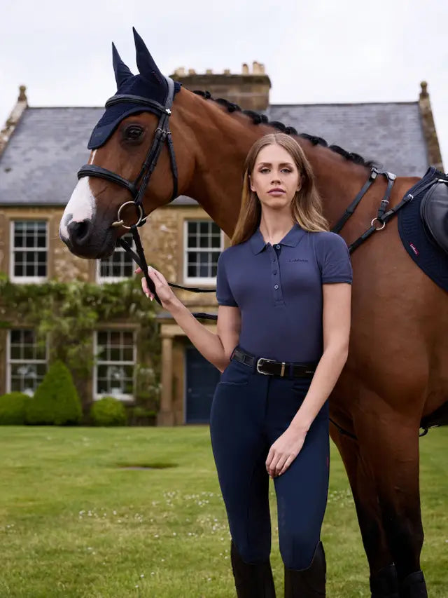 Lemieux Classique Polo Shirt Dusk Blue: Equestrian Style with Horse