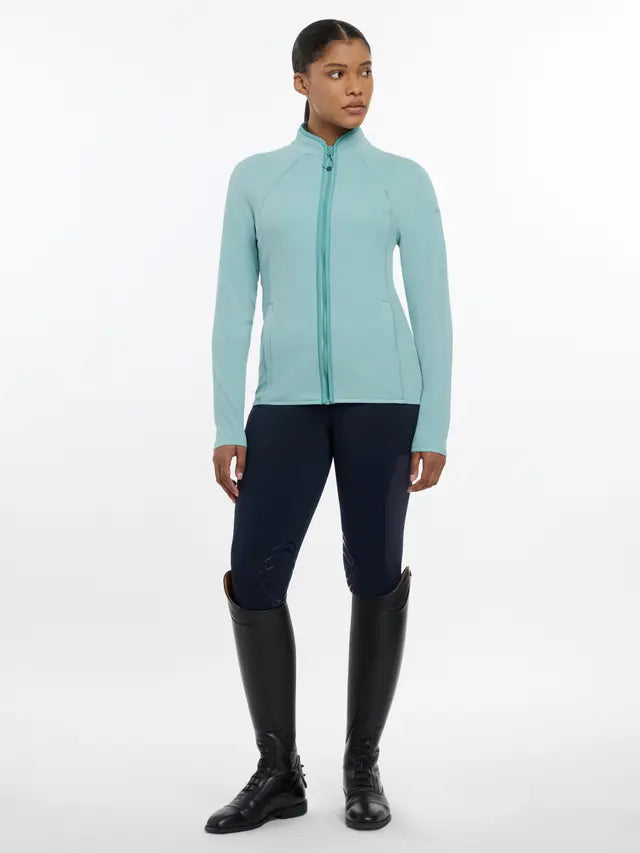 LEMIEUX Faye Aqua Fleece Zip Through Jacket. Stylish and comfortable equestrian fleece for women.