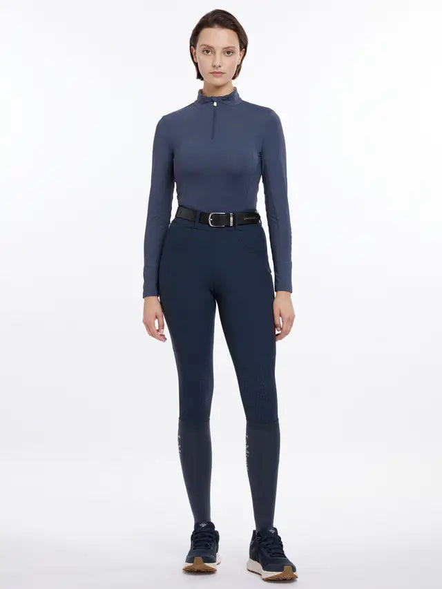 LeMieux Base Layer Dusk Blue: UV50+ Quarter Zip Equestrian Top - Equiflair