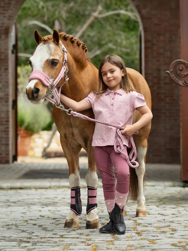 Girl with Horse in LeMieux Blossom Polo Shirt - Equestrian Apparel