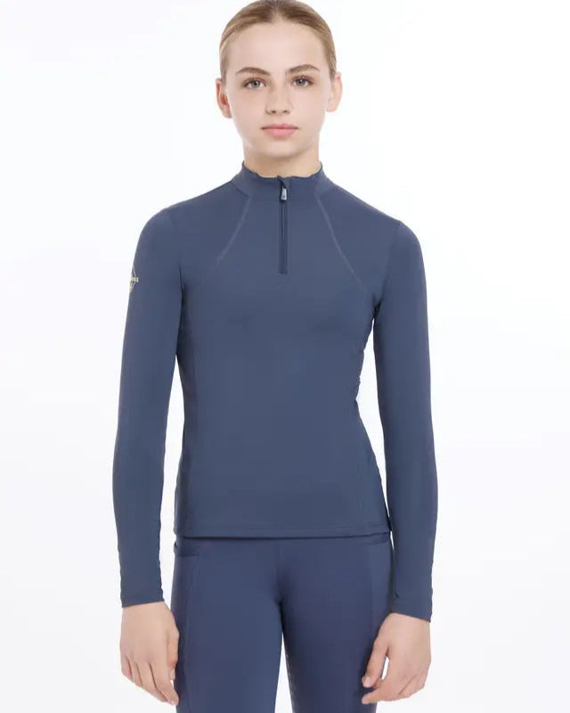 LeMieux Young Rider Dusk Blue Base Layer - Technical Horse Riding Apparel for Kids