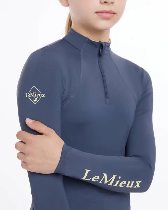 LeMieux Young Rider Base Layer Dusk Blue | Equiflair Performance Riding Shirt