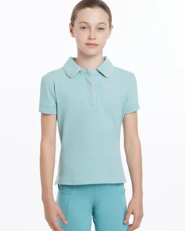 LeMieux Young Rider Aqua Polo Shirt - Youth Equestrian Clothing