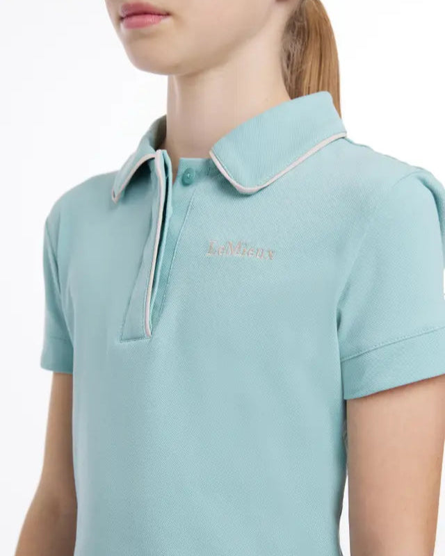 Lemieux Young Rider Aqua Polo Shirt - Equestrian Clothing for Girls - Stylish & Comfortable Riding Apparel