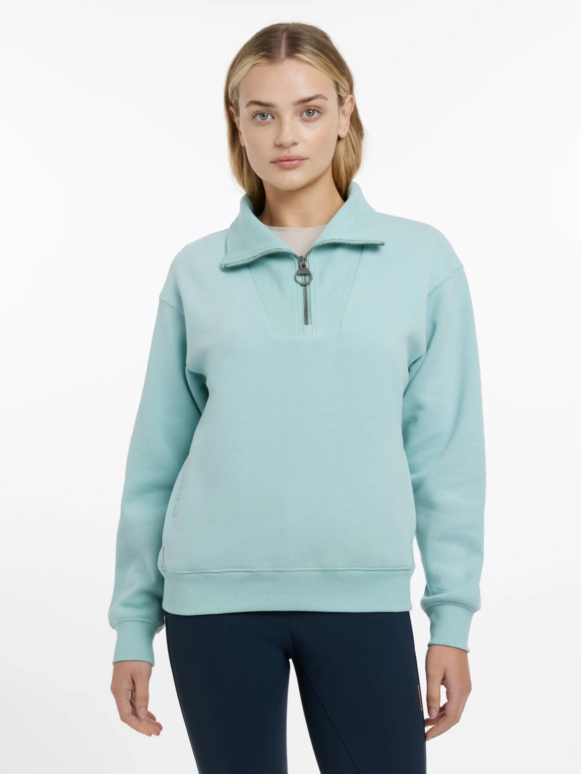 LeMieux Keira Aqua Quarter Zip Sweater - Women's Stylish & Comfortable Pullover Sweatshirt