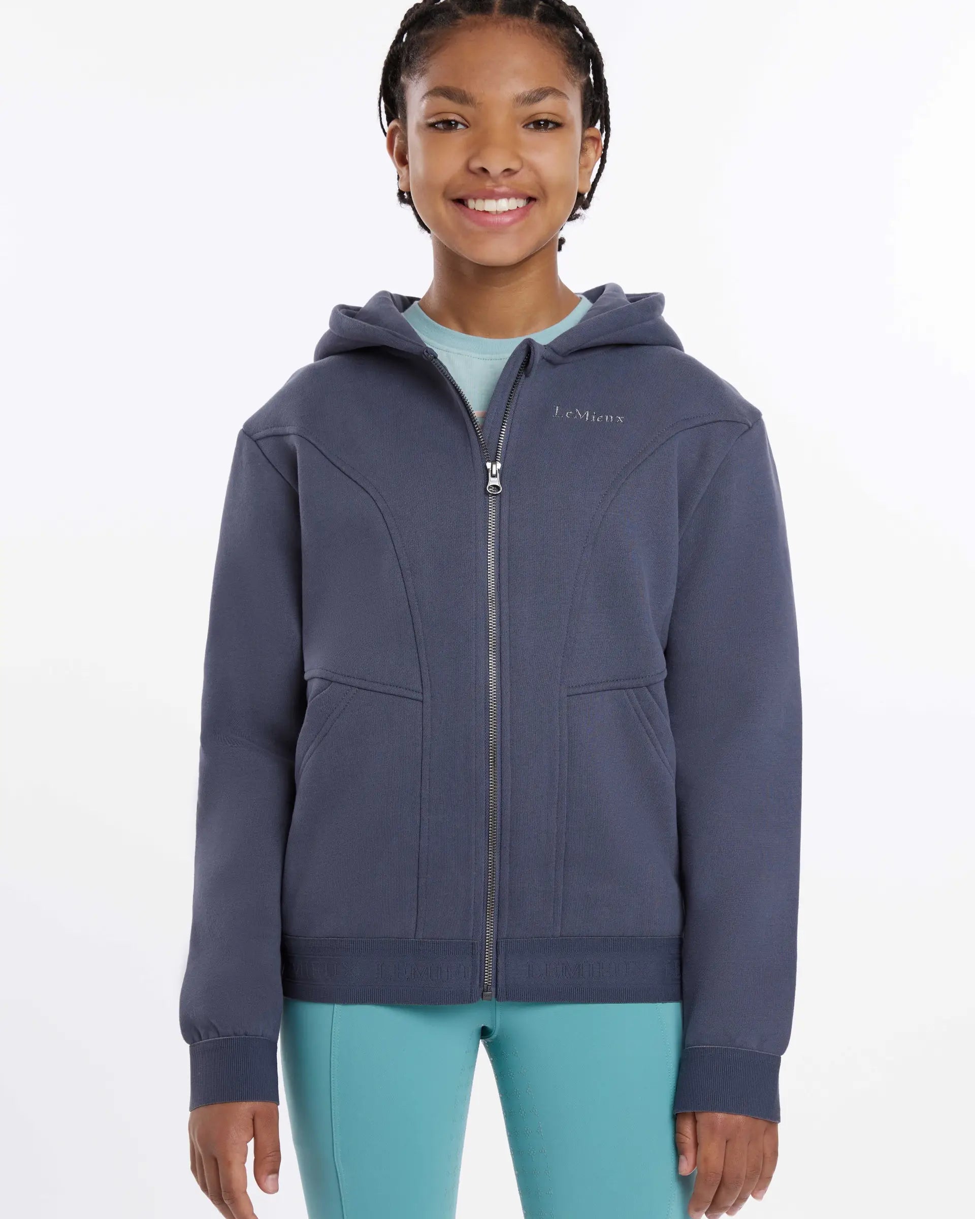 Lemieux Young Rider Hadley Hoodie Dusk Blue | Equine Kids Zip Up Sweatshirt