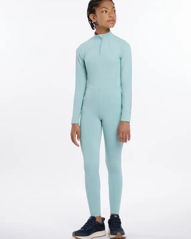 Lemieux Young Rider Orla Aqua Pull Ons: Equestrian Leggings for Youth, Full Seat Grip, Riding Apparel