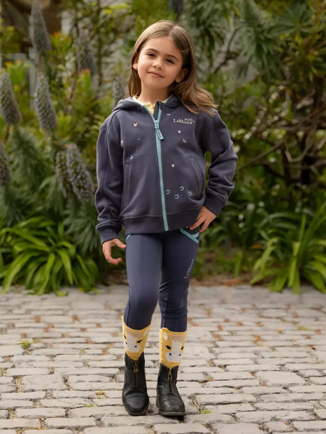 LeMieux Mini Charlie Zip Through Hoodie - Dusk Blue: Equestrian Fashion for Kids. LeMieux children's equestrian apparel.