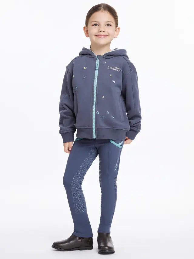 LeMieux Mini Charlie Dusk Blue Zip Hoodie: Child's Equestrian Style & Comfort | Equiflair