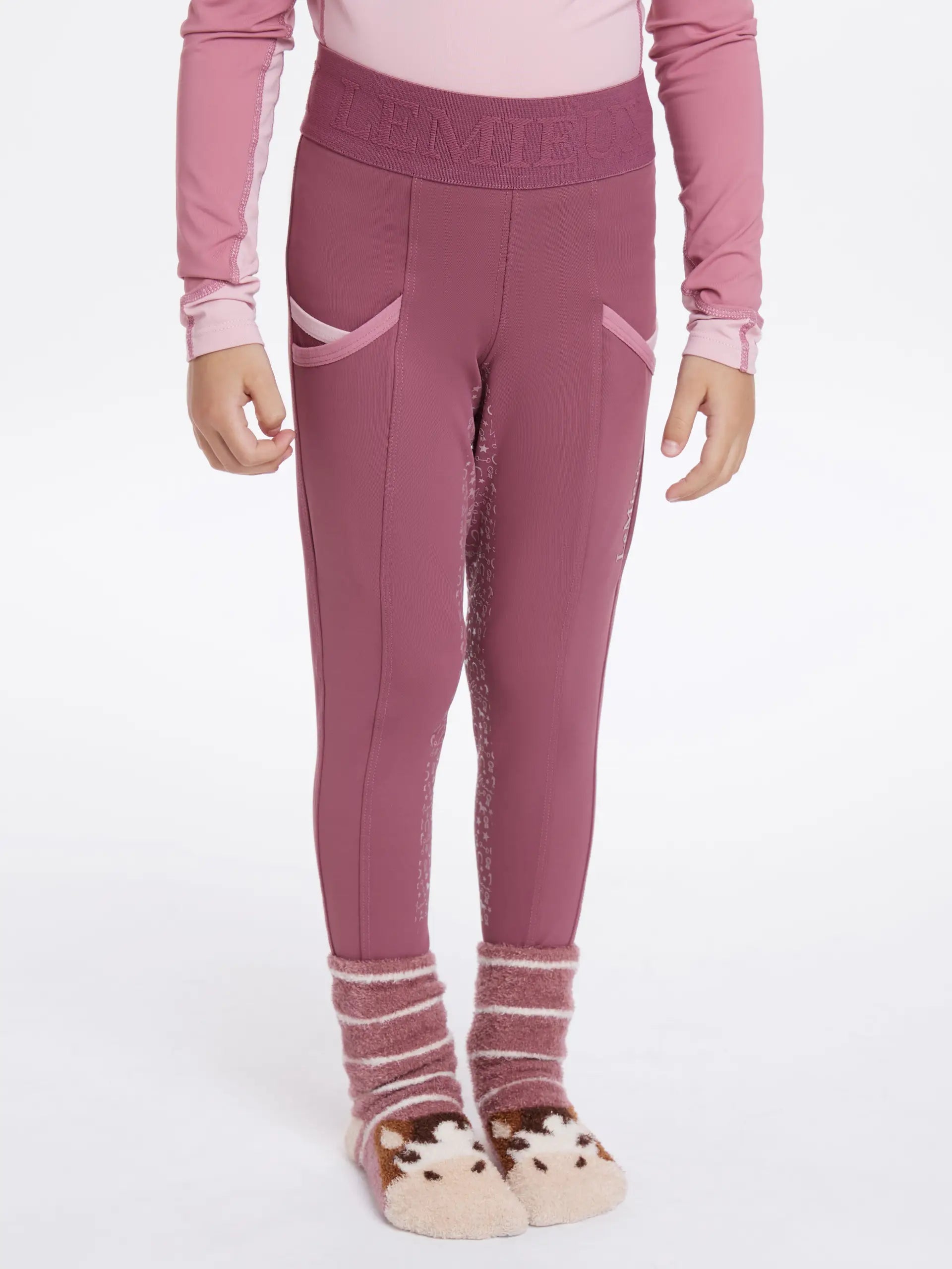 LEMIEUX Mini Pull On Riding Breeches - Rosewood Color Equestrian Apparel for Kids