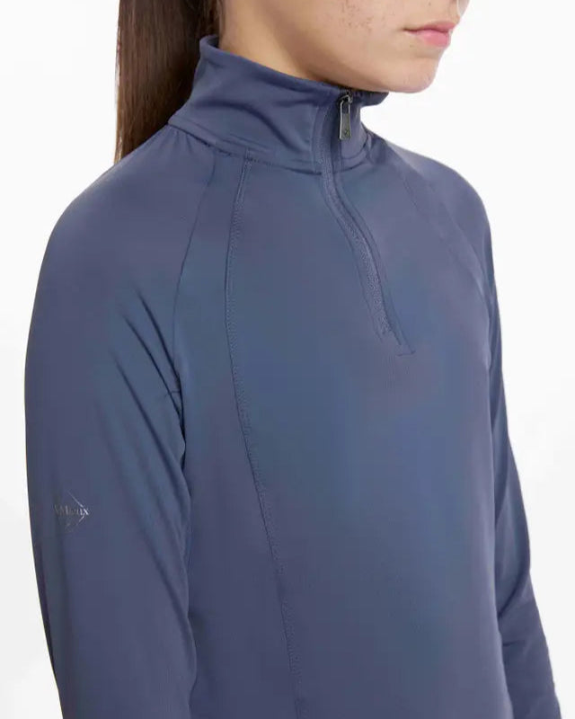 Lemieux Young Rider Hope Base Layer - Dusk Blue. Lightweight riding top with UV protection from Equiflair.