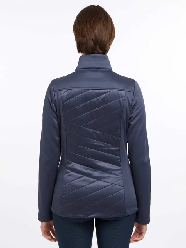 LeMieux Dynamique Dusk Blue Jacket: Quilted Women's Equestrian Riding Jacket