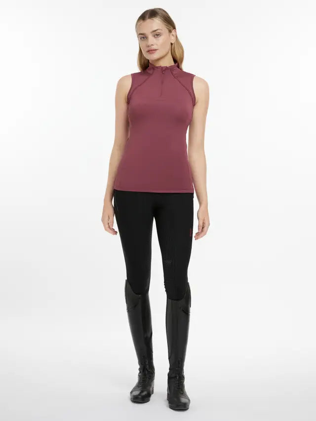 Lemieux Maria Mesh Sleeveless Baselayer - Rosewood Riding Top for Equestrian Sports | Equiflair