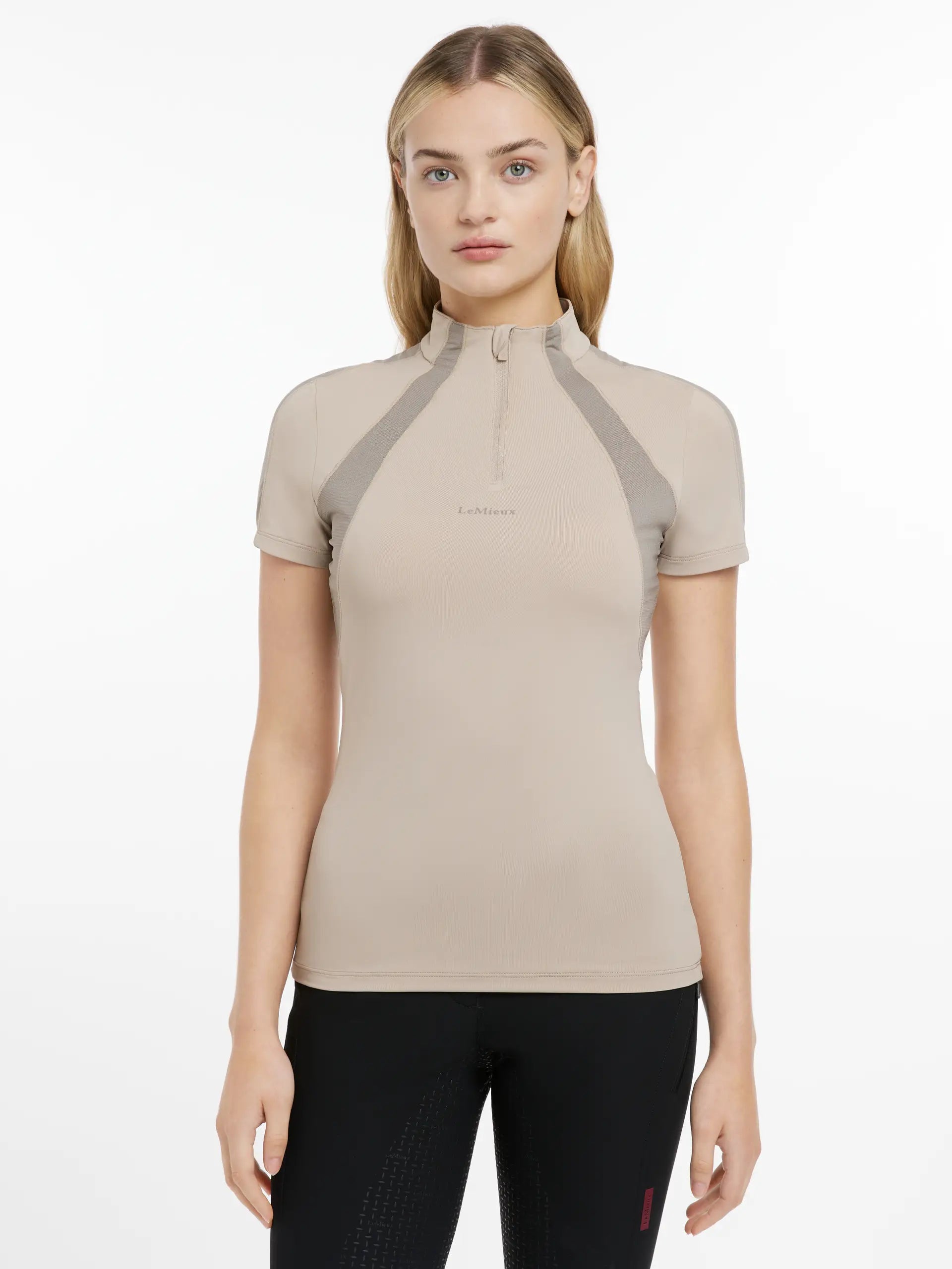 LEMIEUX Maria Mesh Short Sleeve Baselayer - Almond Equestrian Top for Women
