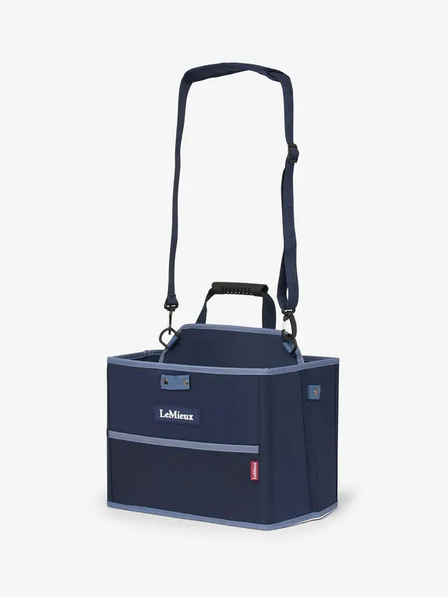 Lemieux Collapsible Storage Tote - Navy. Equestrian Gear Organizer, Tack Tote Bag for Horse Riding Equipment & Grooming Supplies.