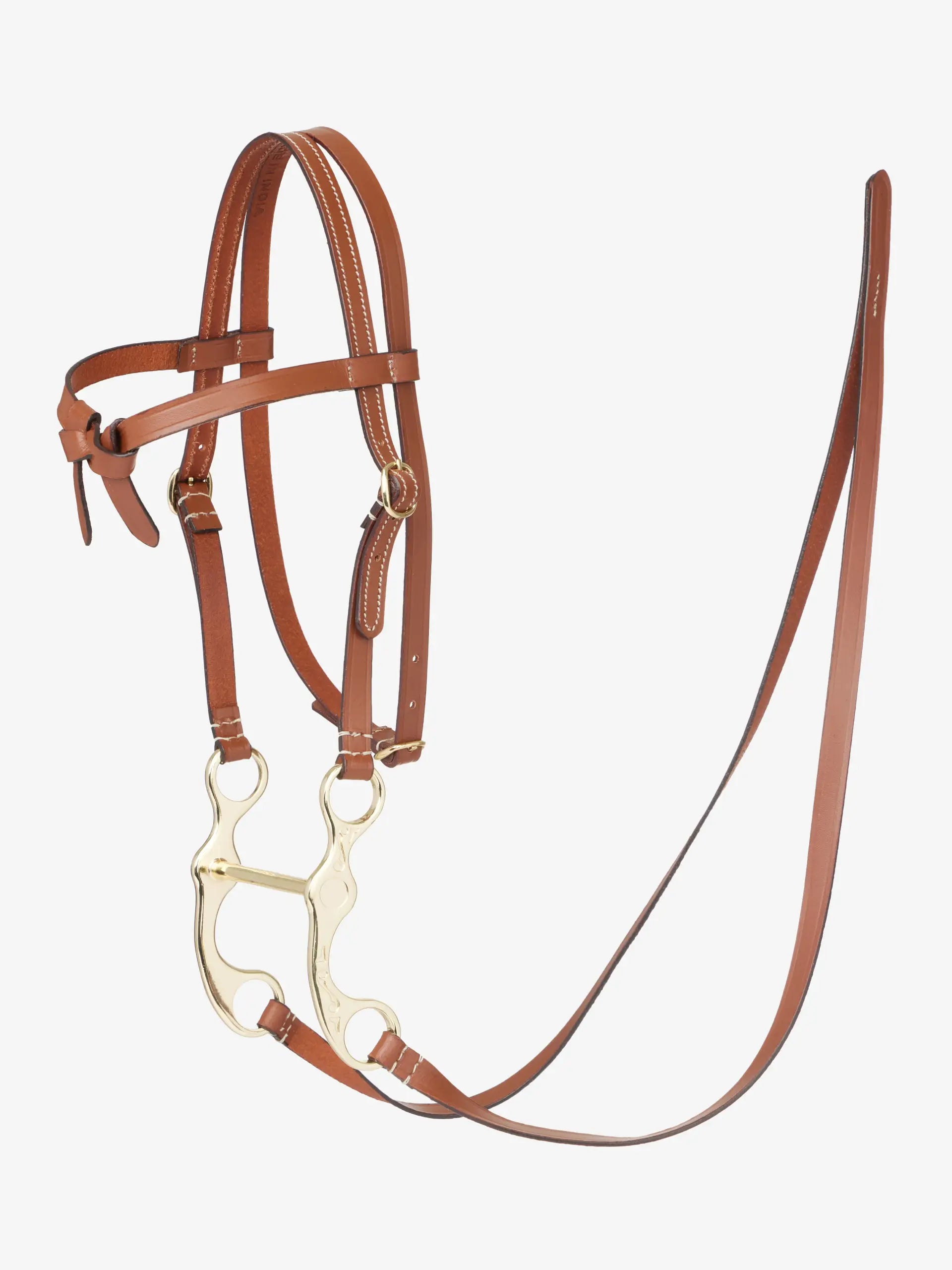 LEMIEUX Tan Hobby Horse Western Bridle: Miniature Leather Horse Tack for Toy Horse - Perfect for Young Riders