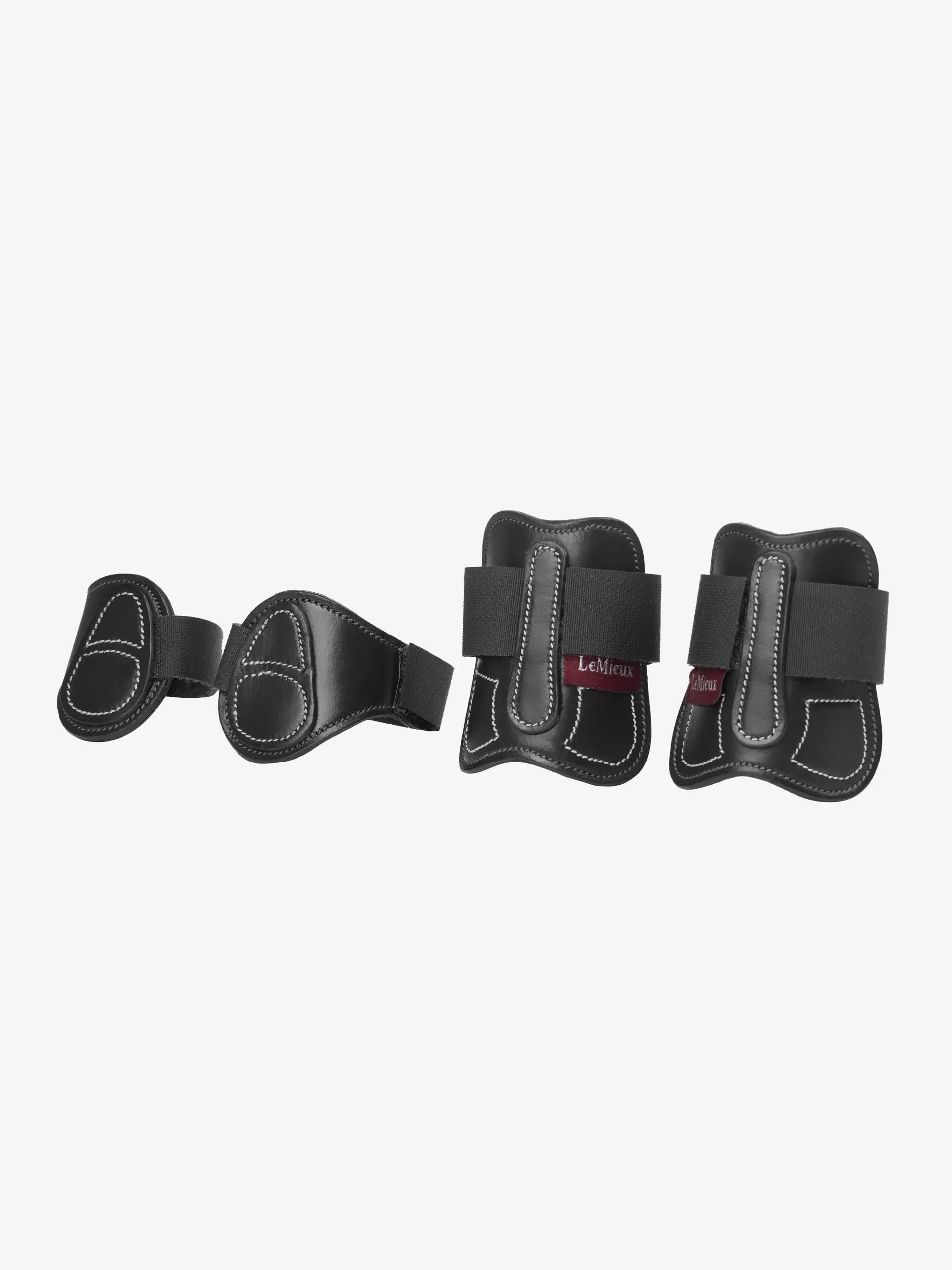 LEMIEUX Toy Pony Capella Boots Black - Equiflair Saddlery: Miniature horse leg protection with faux leather strike guards.