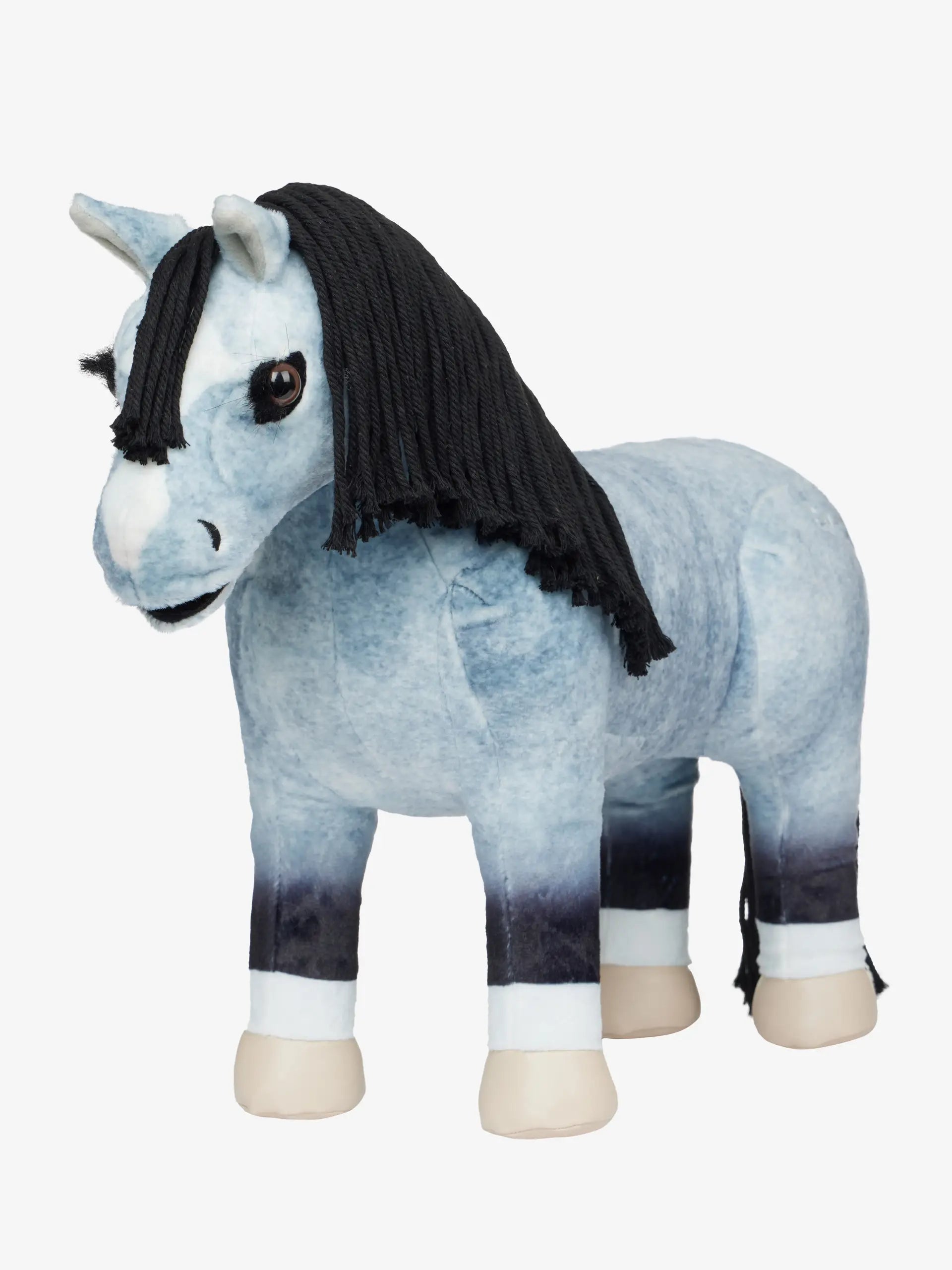 LeMieux Toy Pony Storm: Blue Roan Plush Horse with Plaitable Mane, White Blaze & Socks - Equiflair