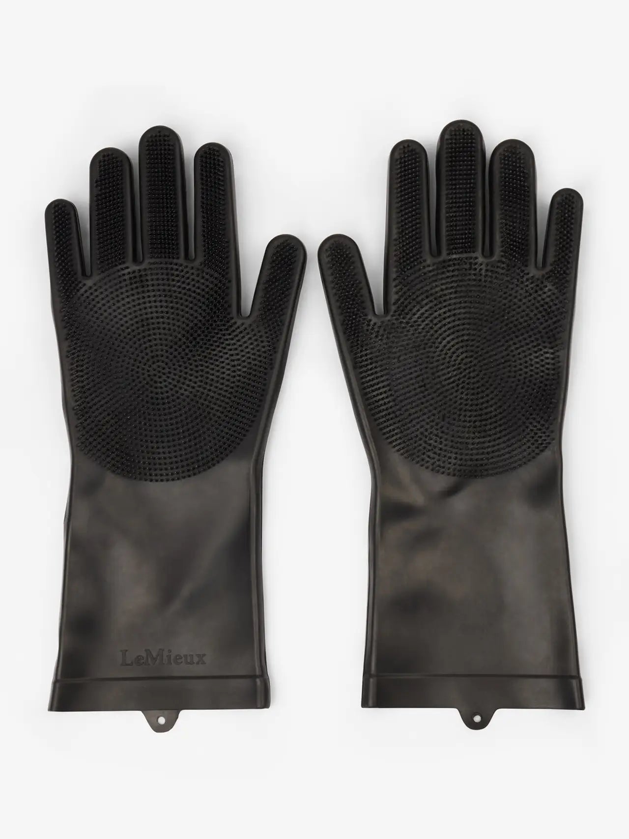 Lemieux Black Rubber Washing Gloves: Grooming, Massage, Waterproof. Equestrian Wash Glove.