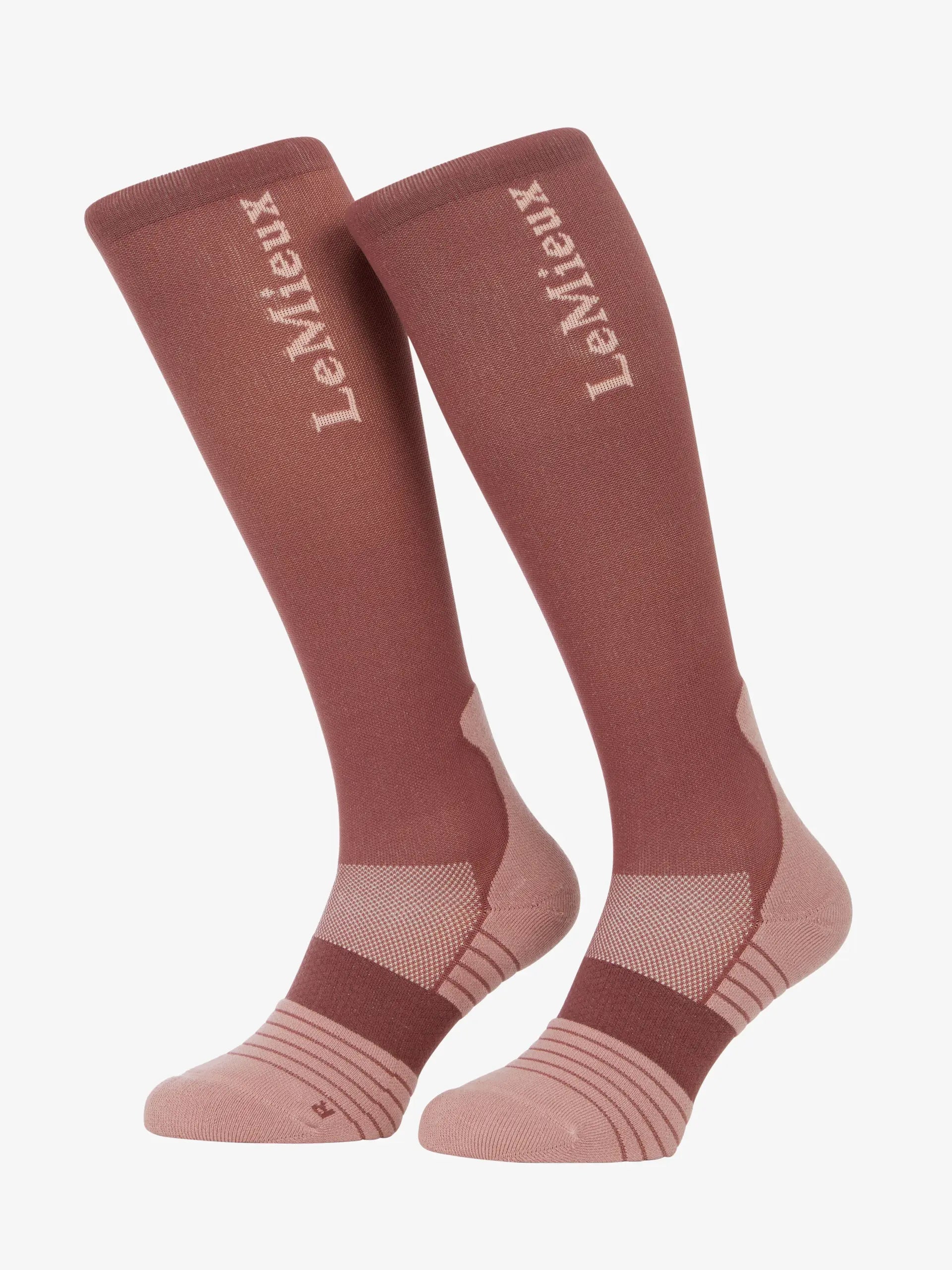 LeMieux Performance Socks Rosewood: Foot Stabilizing, Breathable Riding Socks