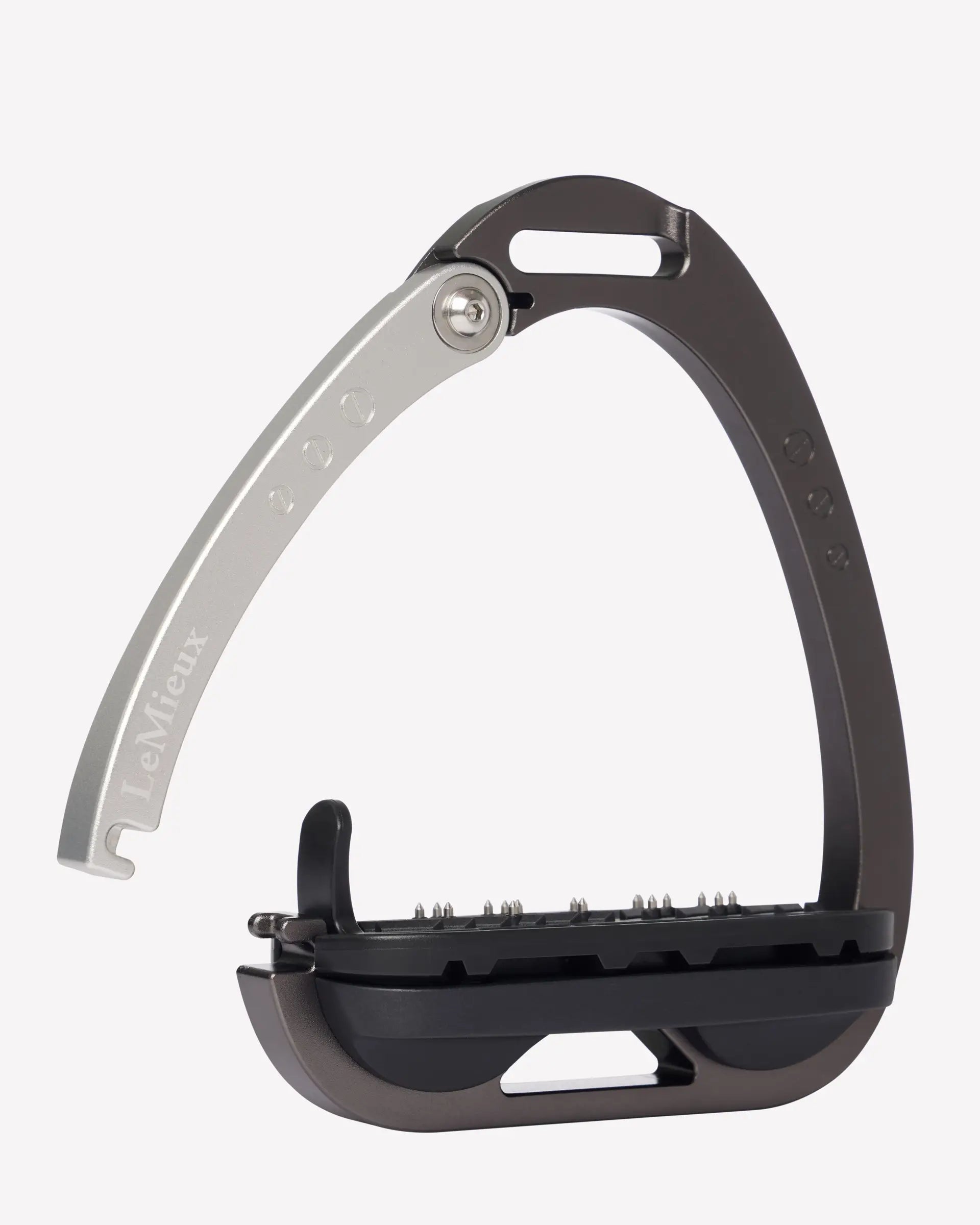 LeMieux Vector Balance Stirrup: Carbon/Silver Equestrian Safety Stirrup for Stability & Performance