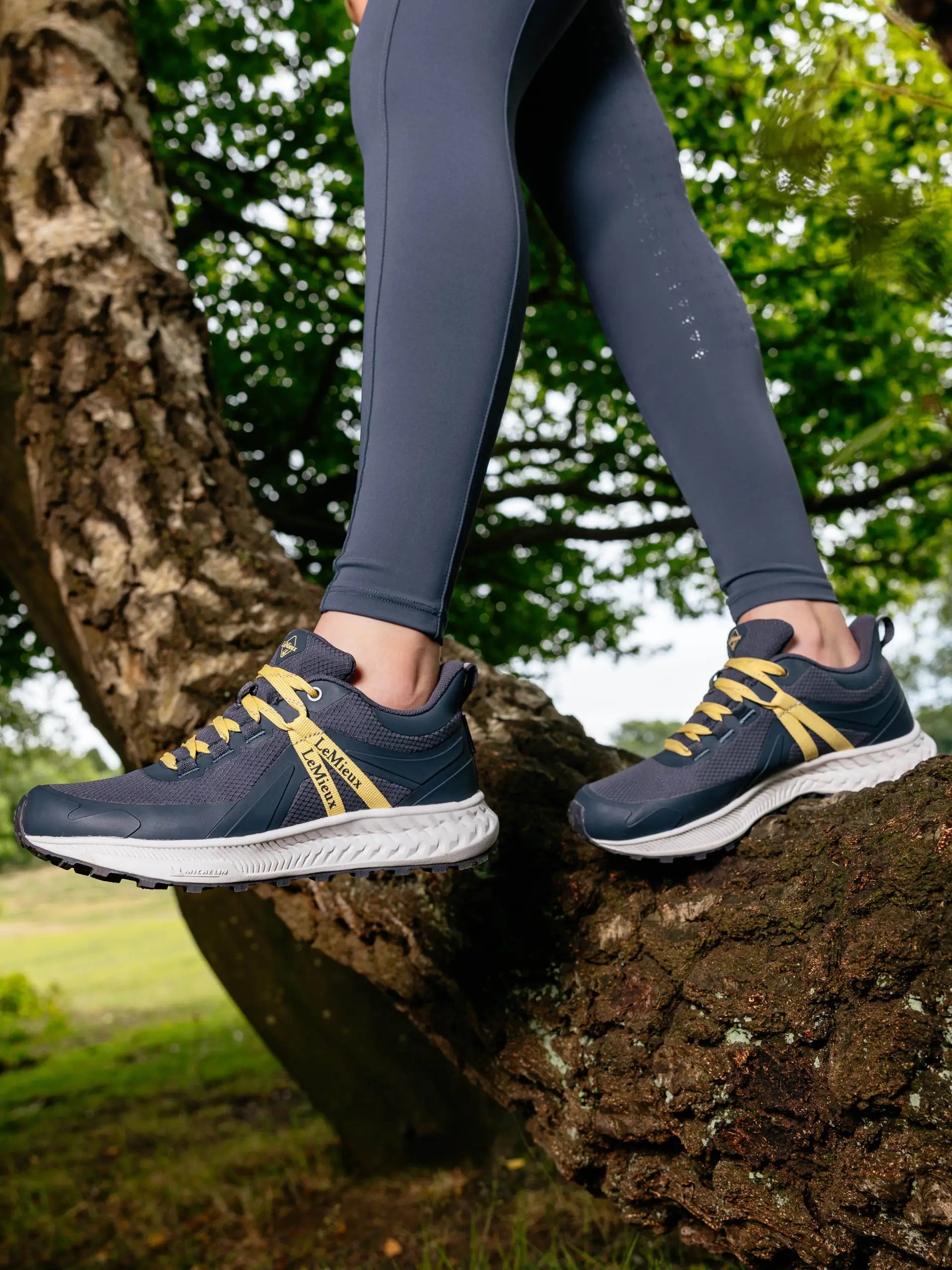 Lemieux Youth Trax Viva Waterproof Trainer in Dusk color, outdoor footwear for young equestrians, waterproof and durable.