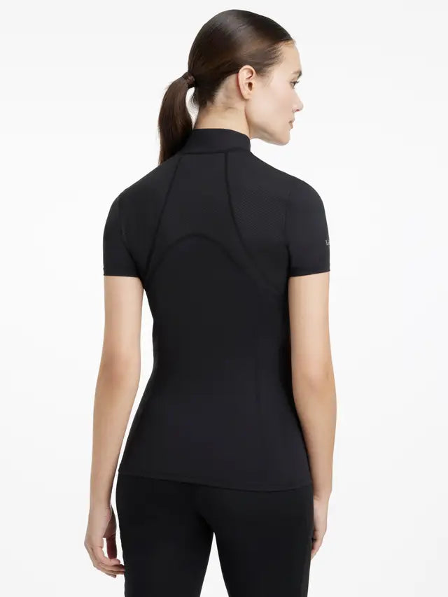 Lemieux Mia Mesh Short Sleeve Base Layer - Black | UV50+ & Sweat-Wicking | Shop at Equiflair Now!