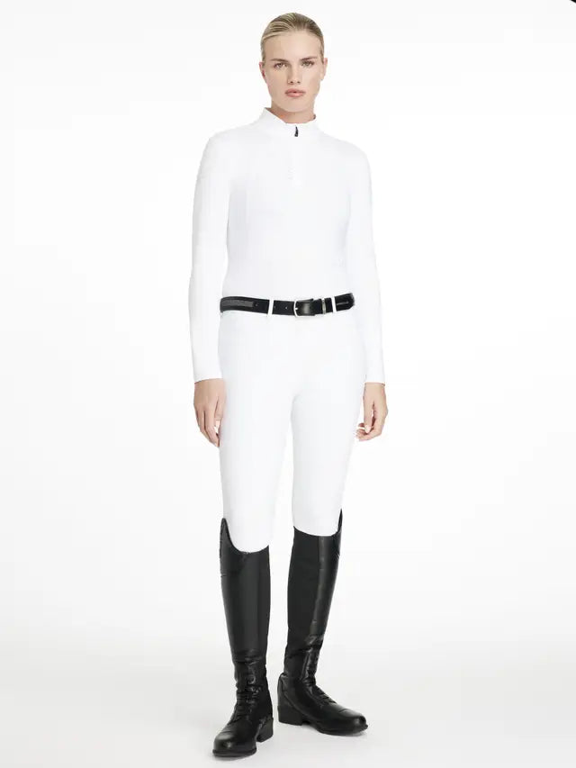 LeMieux Classique White Riding Shirt: Equestrian Base Layer for Women - UV Protection