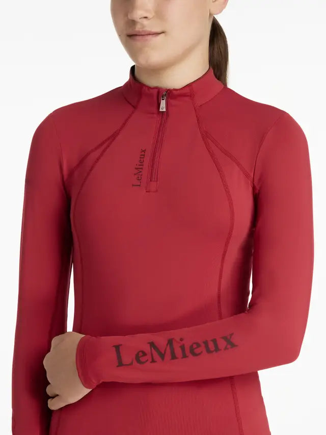 LeMieux Young Rider Classique Chilli Base Layer: UV Protection, Long Sleeve Riding Shirt - Equiflair Saddlery