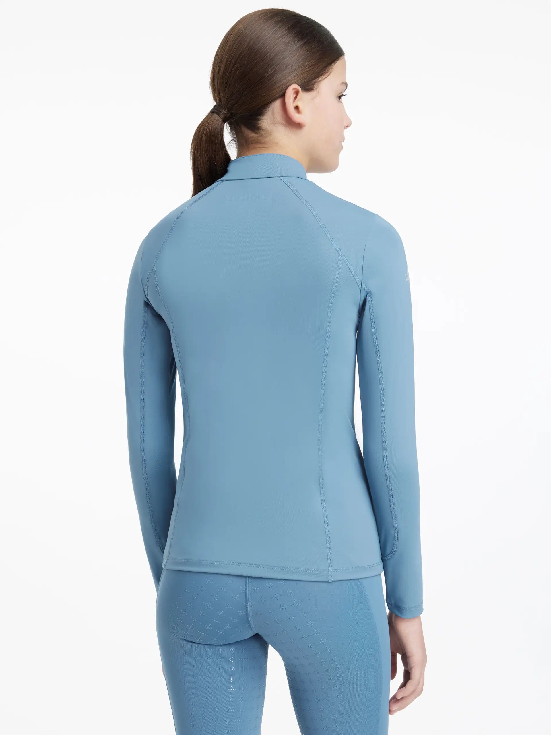 LEMIEUX YOUNG RIDER CLASSIQUE BASE LAYER ICE BLUE Equiflair Saddlery Equestrian Riding Apparel - close-up back view