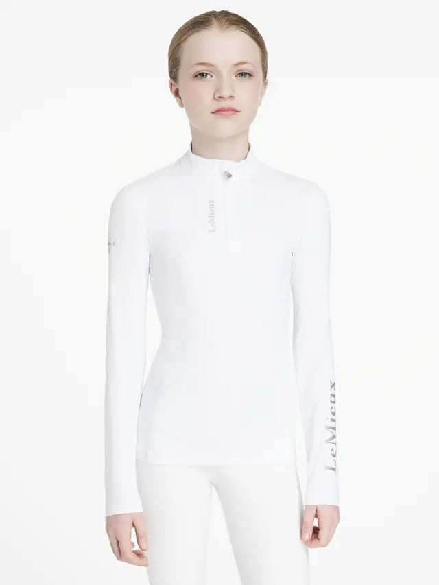 LeMieux Young Rider Classique White Base Layer - Girls' Equestrian Riding Shirt