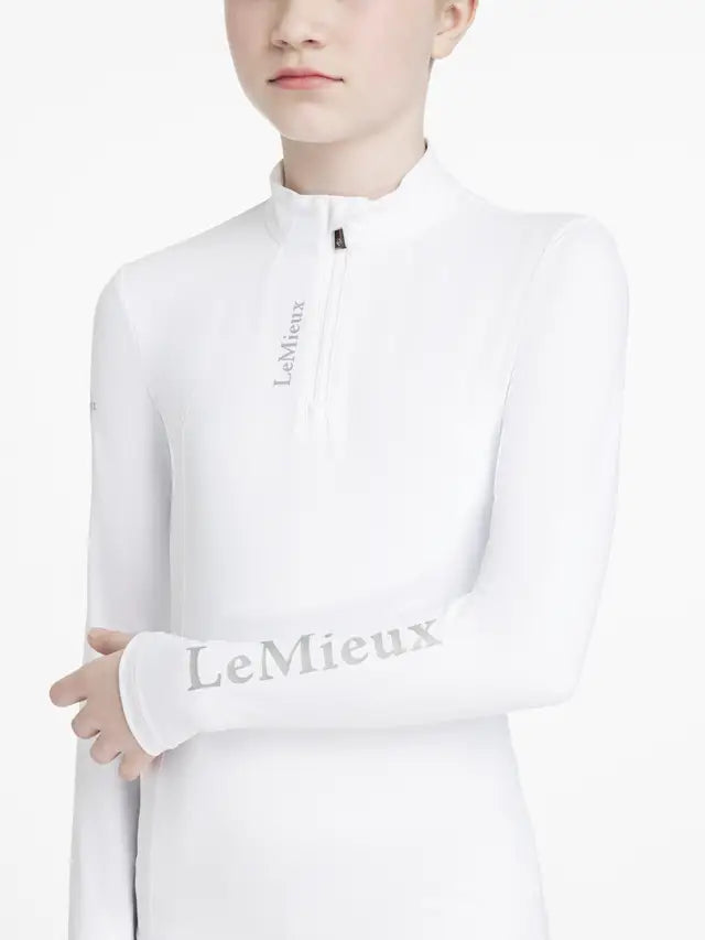 LeMieux Young Rider Classique Base Layer - White Equestrian Top, Riding Apparel