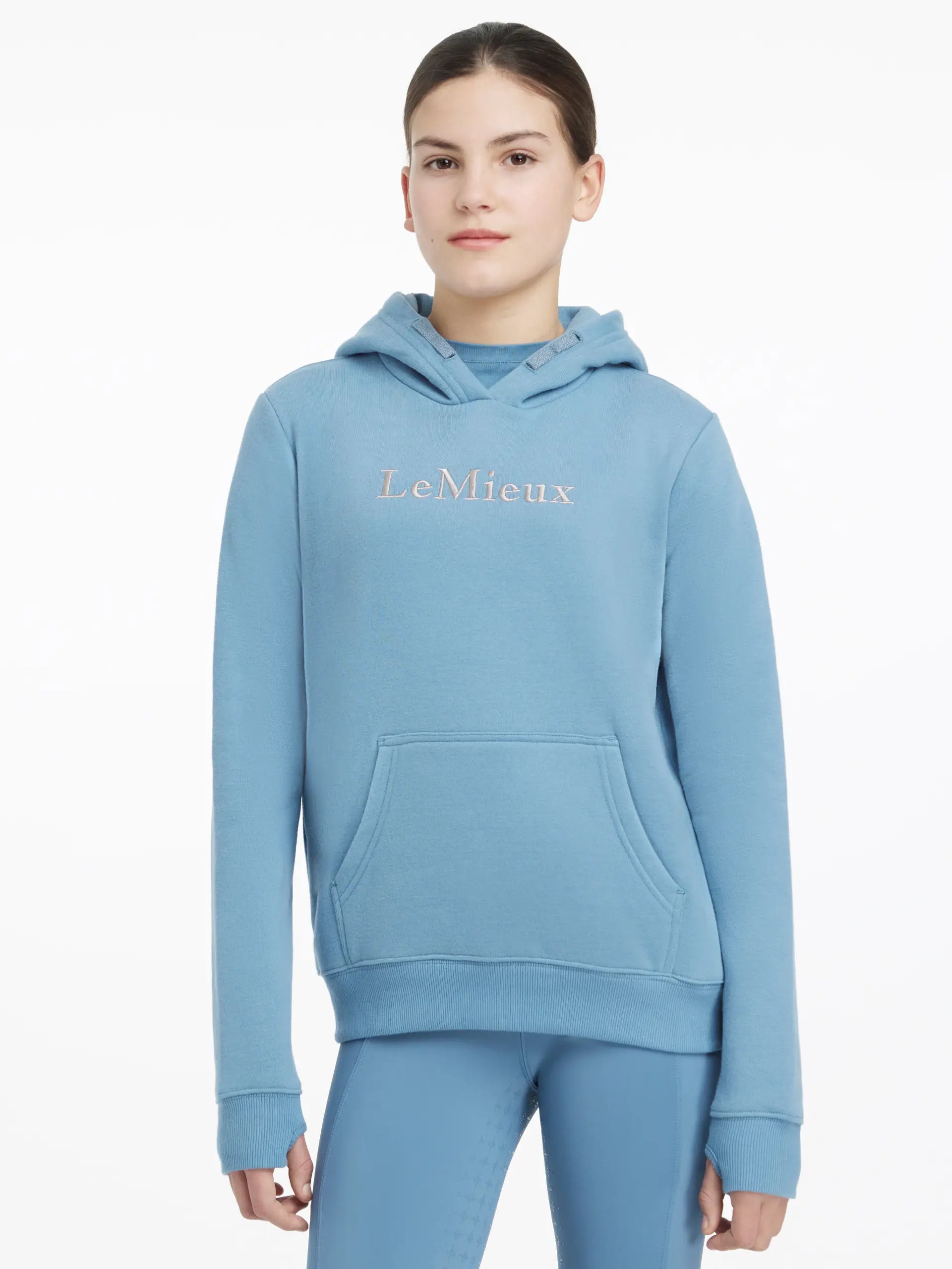 LeMieux Young Rider Classique Hoodie - Ice Blue: Stylish & comfy equestrian hoodie for kids.