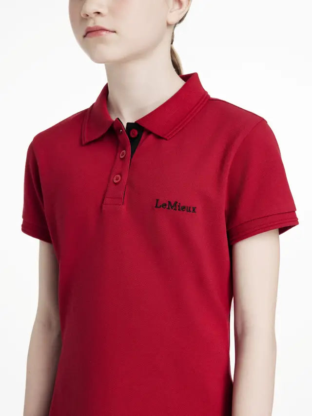 LEMIEUX Young Rider Classique Polo Shirt - Red equestrian polo for girls. Riding apparel by Equiflair.