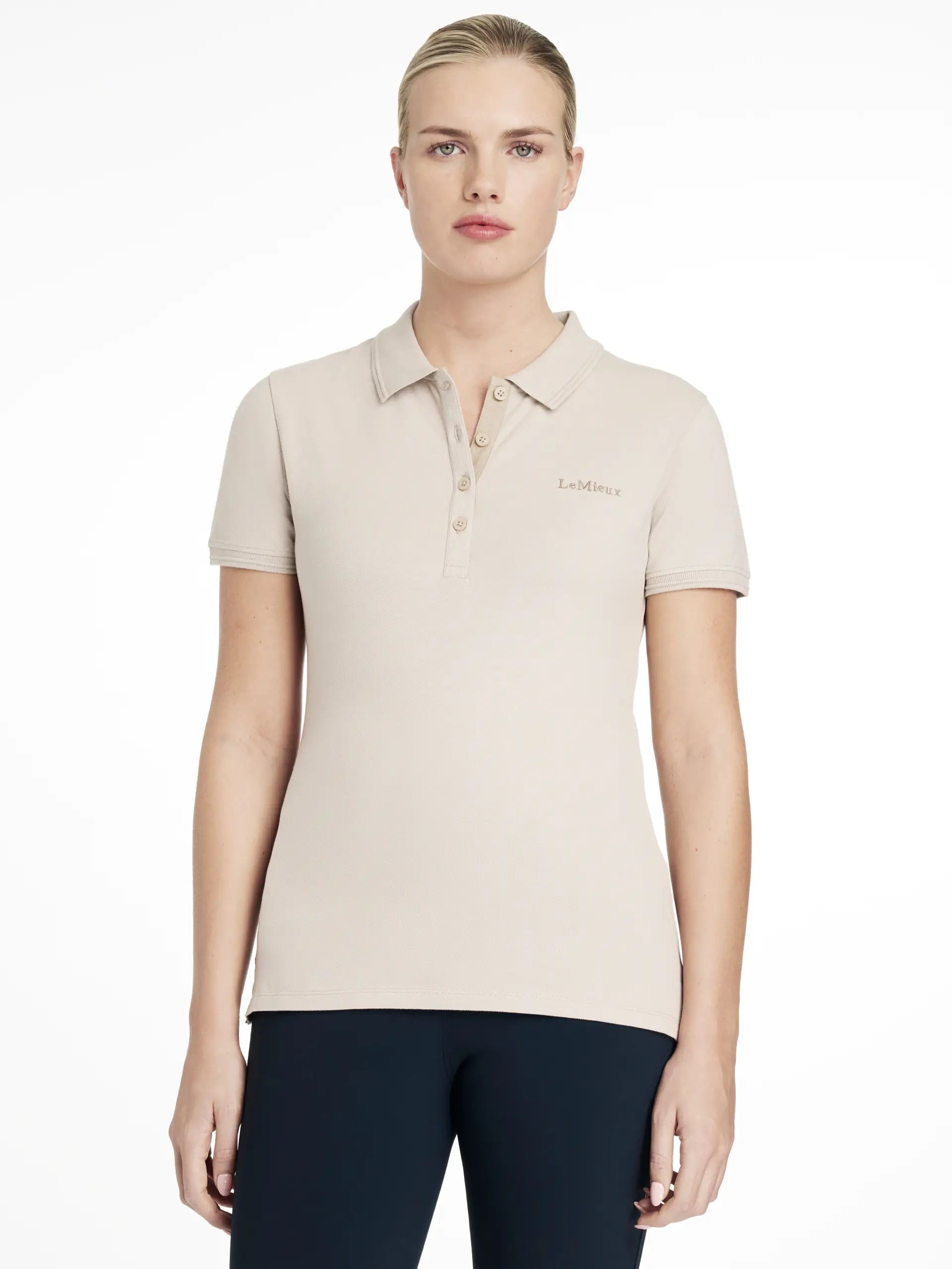 LeMieux Classique Polo Shirt Stone Color | Equiflair Riding Apparel