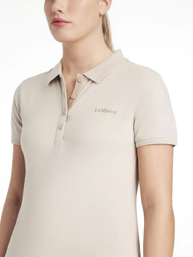 LEMIEUX Classique STONE Polo Shirt for Women - Quick-drying, Slim Fit, Cotton Blend