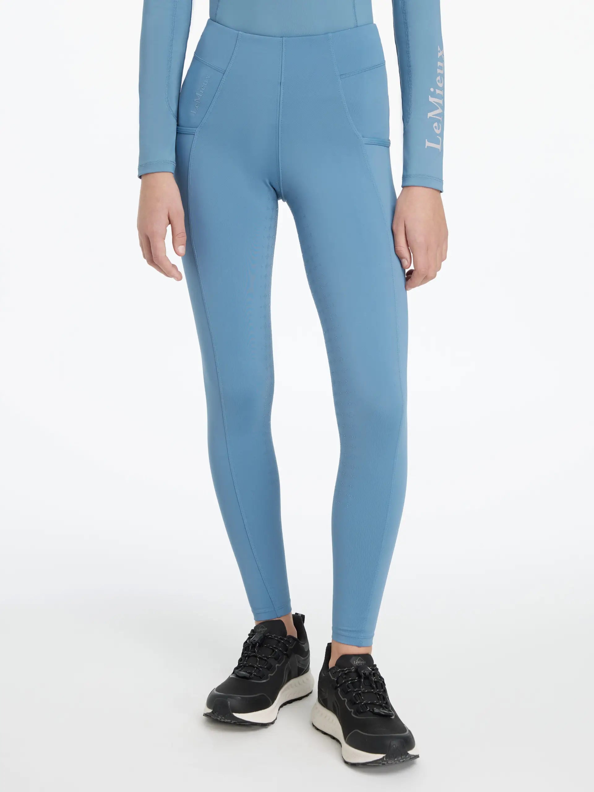 Lemieux Young Rider Orla Ice Blue Pull Ons - Riding Leggings Equestrian Apparel