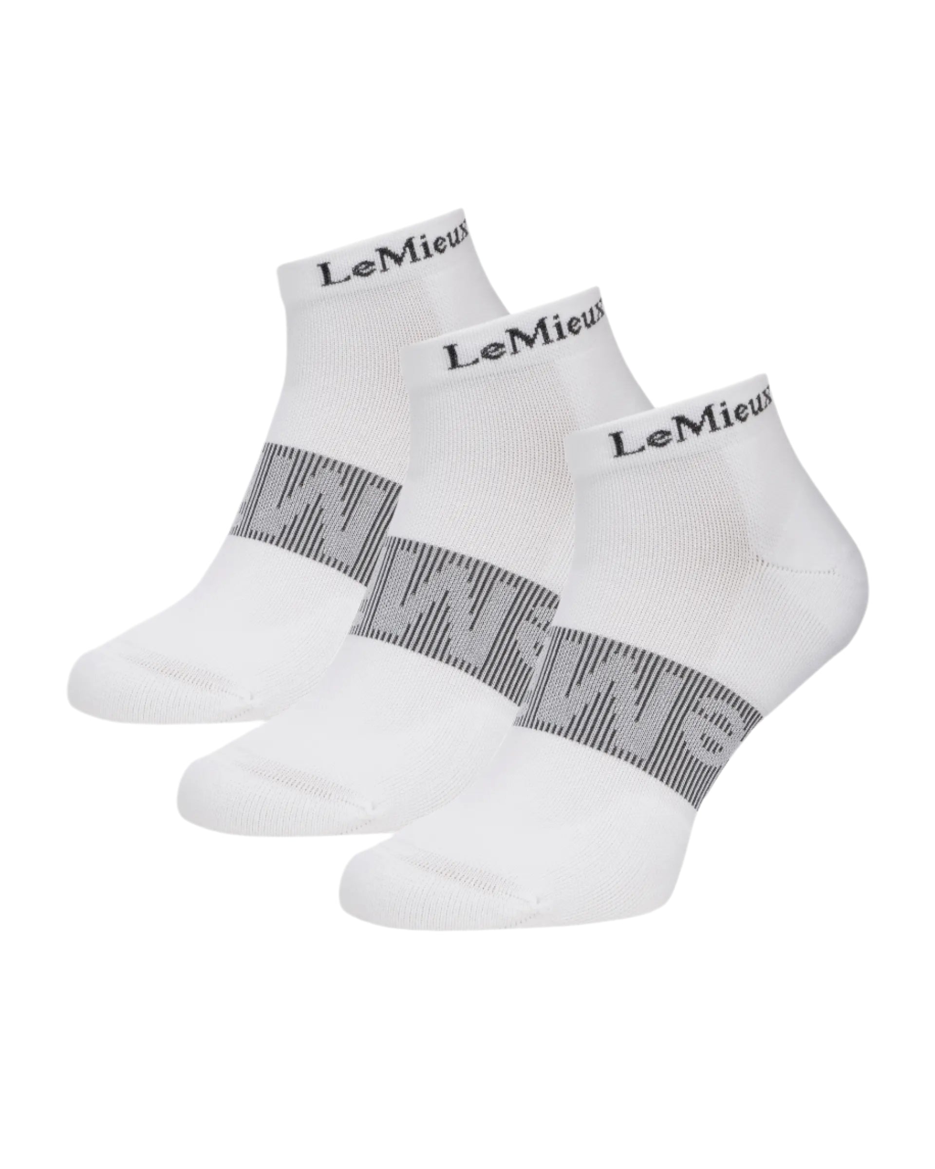 Lemieux Trainer Socks 3 Pack White - Performance Athletic Socks for Women, Comfortable Gym and Running Socks
