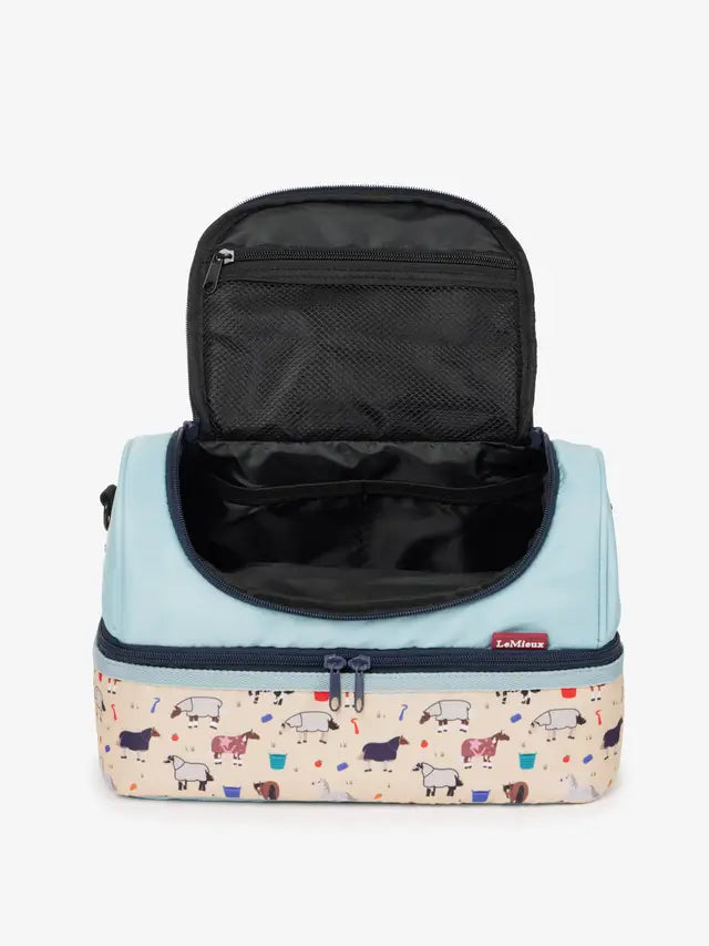 Lemieux Mini Holdall Aqua Bag - Horse Pony Print Storage Carry-All for Kids