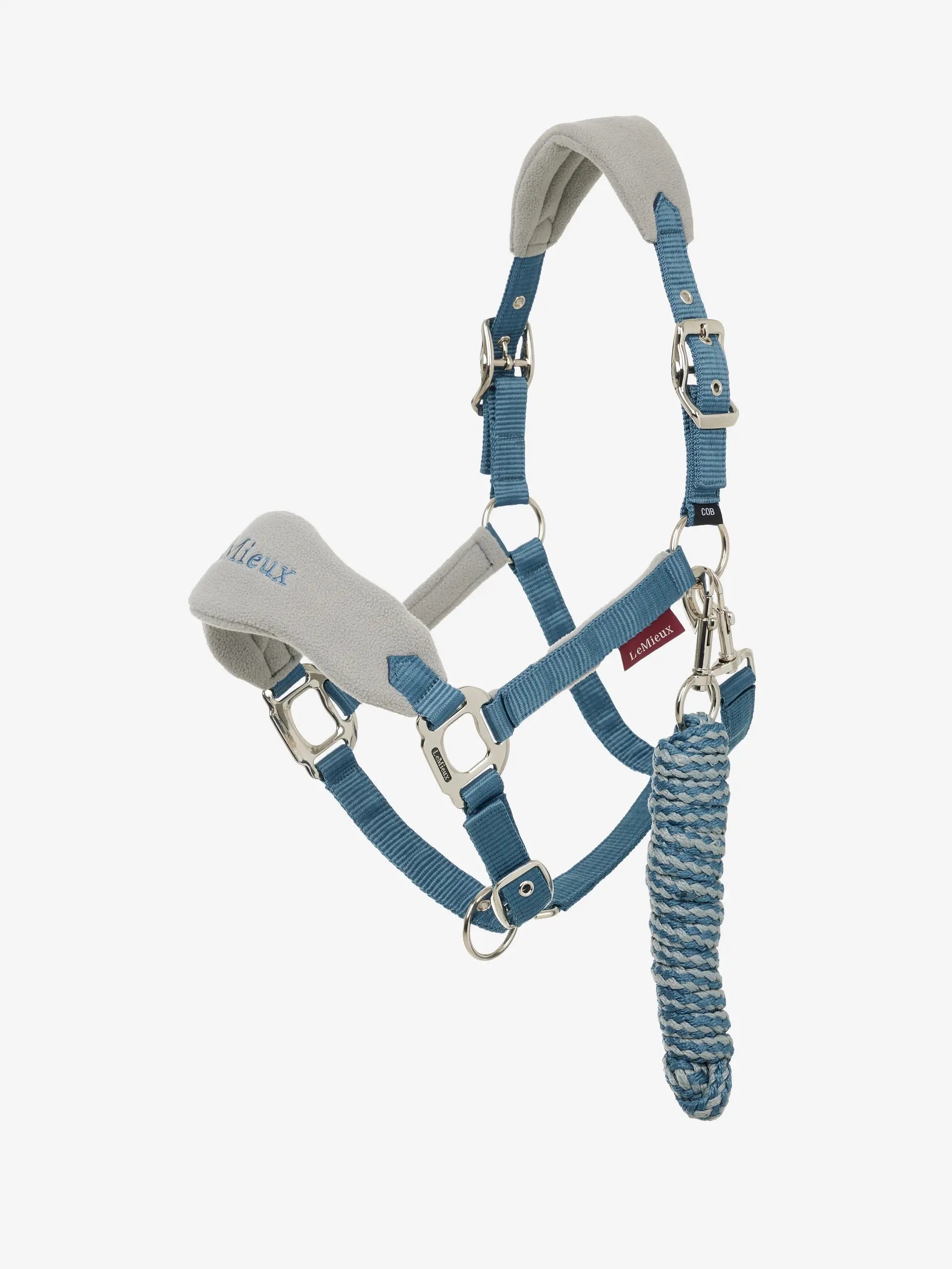 LEMIEUX VOGUE Ice Blue Headcollar & Leadrope - Fleece Padded Comfort Horse Halter