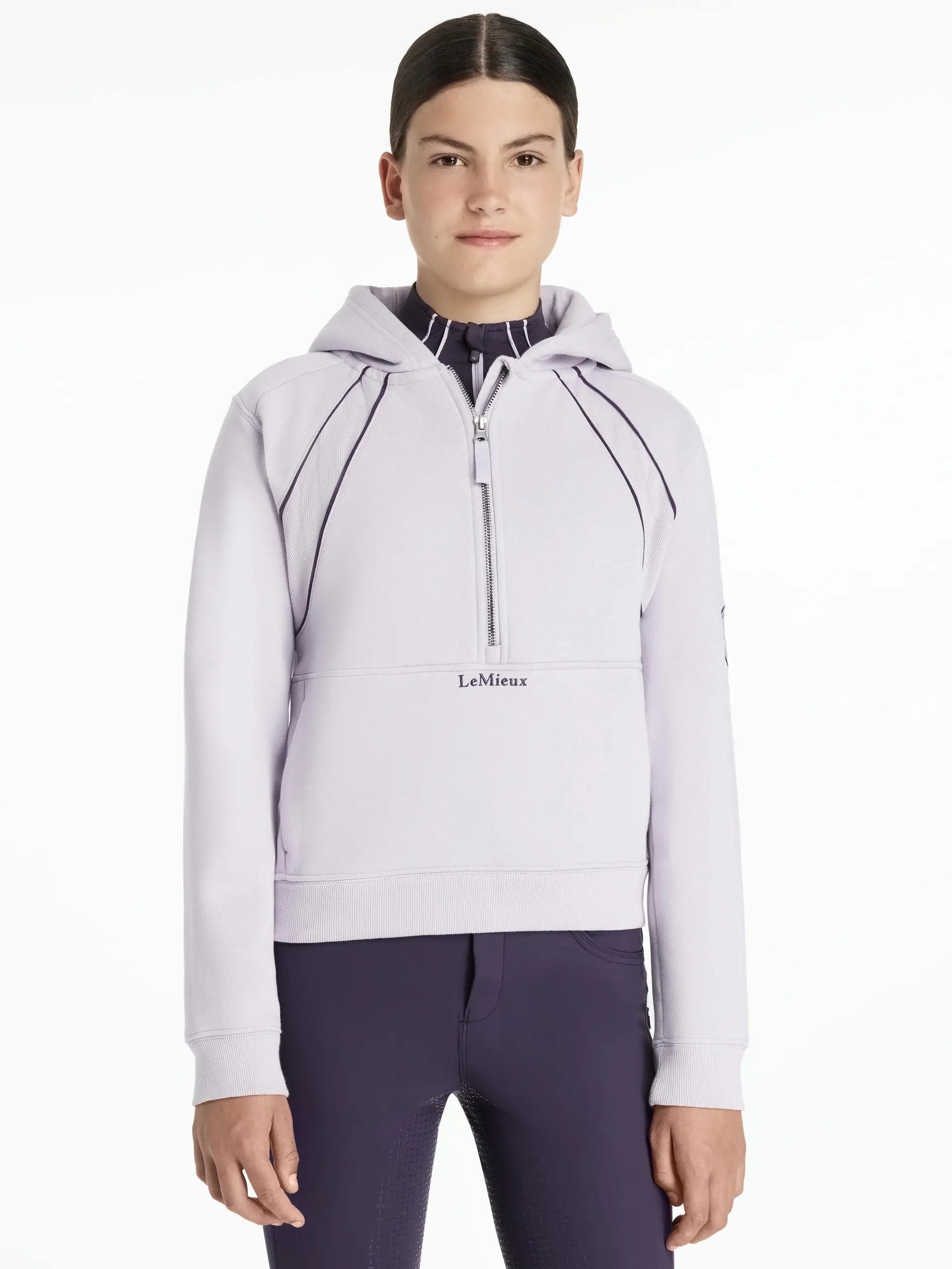 LeMieux Young Rider Hettie Lilac Half Zip Hoodie - Equestrian Apparel - Equiflair